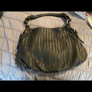 Black braided handbag